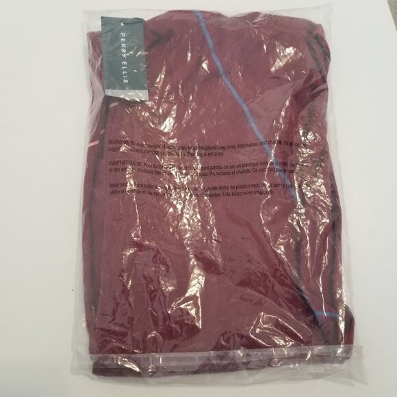 NWT PERRY ELLIS LOGO CREW NECK TEE Size L Color‎ Cabernet - Picture 5 of 5